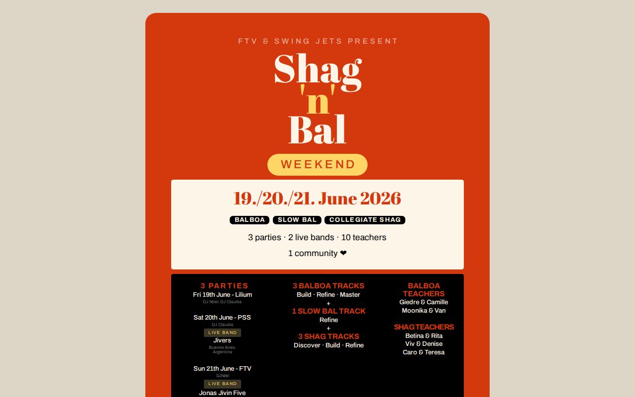Shag’n’ Bal Weekend